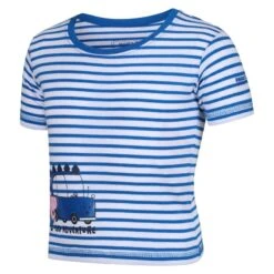 Regatta Peppa Stripe T-shirt De Marche à Manches Courtes Pour Enfant - Bleu