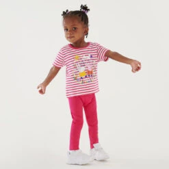 Regatta Peppa Stripe T-shirt De Marche à Manches Courtes Pour Enfant - Rose