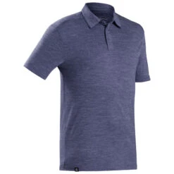 Polo Laine Mérinos De Trek Voyage - TRAVEL 500 Bleu Homme