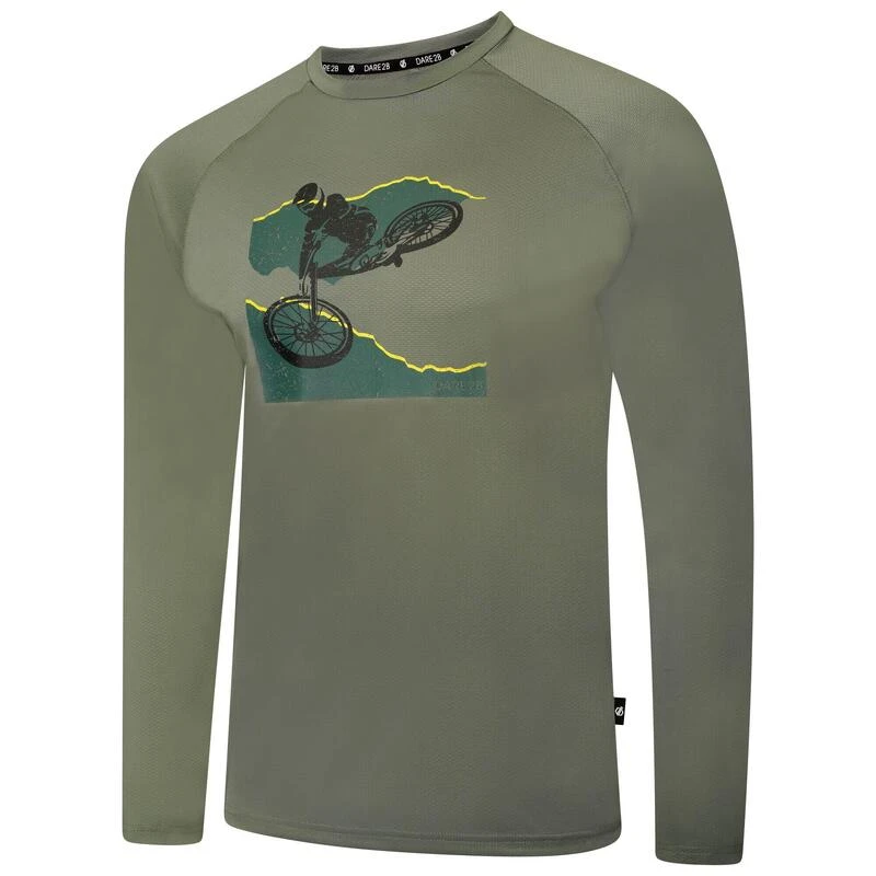 Dare 2b Righteous II T-shirt Fitness à Manches Longues Pour Homme - Vert 2 Dare 2b Righteous II T-shirt Fitness à Manches Longues Pour Homme - Vert – Image 2