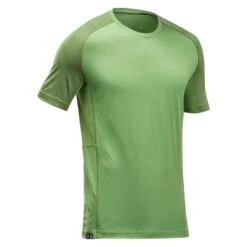 T-shirt De Trek Manches Courtes En Laine Mérinos - Homme - MT500